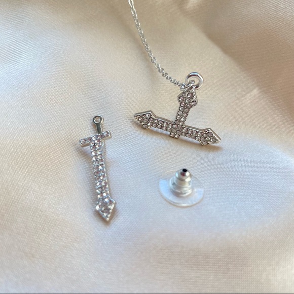 💙Rhinestones Cross Earrings Single Ear Climber - Picture 5 of 11